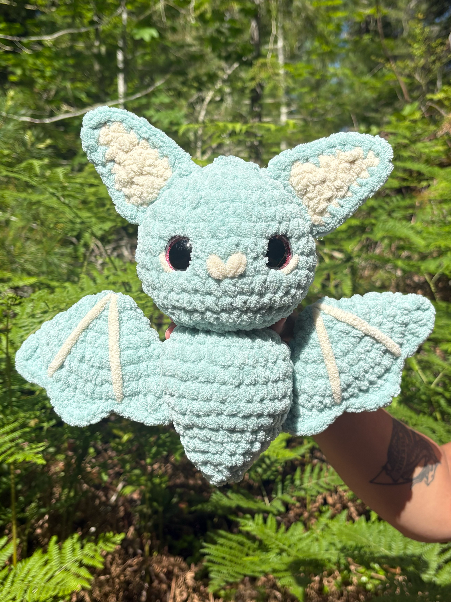 Blue Amigurumi Bat